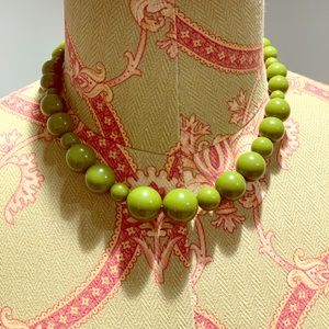 Pea Green Beaded Necklace